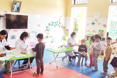 Hoạt động khám sức khỏe định kỳ lần 1 năm học 2025 – 2026 tại Trường Mầm non Trực Đại